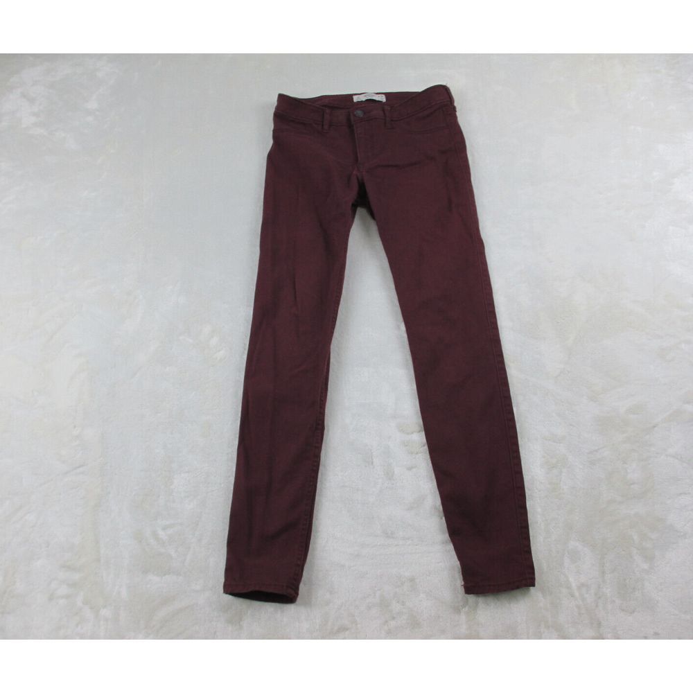 Abercrombie & Fitch Pants Womens 2 Red Skinny Jeans Denim Pockets Casual 26x29‎